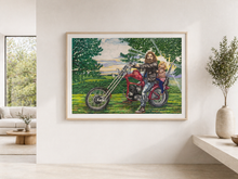 Load image into Gallery viewer, Father and Daughter on Chopper, 2018